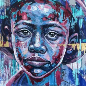 Colorful abstract portrait of a child.