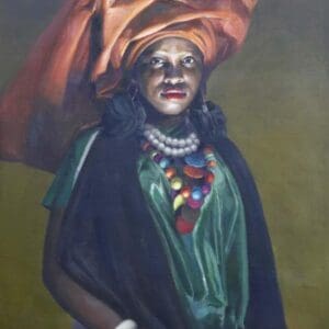 Portrait of woman in traditional attire.